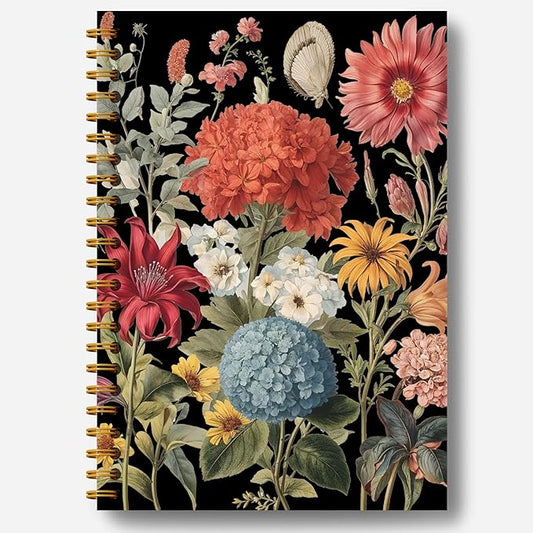 Vintage Floral Botanical Notebook, Watercolor Wildflower Floral Journals for Women, Plant Journal, Aesthetic Notebooks, Spiral Notebook Journal 5.5x8.3 Inch