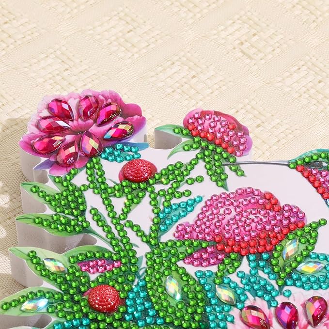 Tabletop Diamond Art Kits for Adults - Hummingbird Diamond Painting Figurines Ornaments, DIY 5D Diamond Art Statues Diamond Dots Sculpture Special Shaped Paintings with Diamonds Gem Art and Crafts