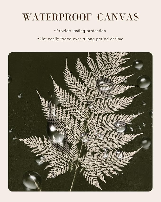Bzstyleart Vintage Wall Art Decor Bedroom,Vintage Gold Framed Artwork,Fern Leaves Botanical wall Art Living Room,Canvas Picture Painting Room Decor Aesthetic,12 x 16 Inch