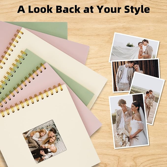 Vienrose 10 x 10 Inch Scrapbook Photo Album, Linen Hardcover Photo Book with 40 White Pages, DIY Memory Book Kit with Accessories for Wedding, Baby Shower, Travel, Christmas (Beige, 20 Sheets)