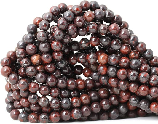 60PCS 6mm Natural Brecciated Jasper Round Loose Beads for Jewelry Making DIY Bracelet Necklace Materials 1 Strand 15"