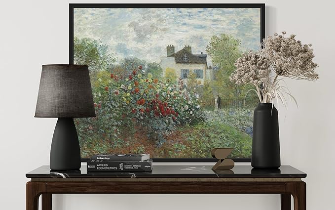 The Garden Claude Monet Wall Art Print Poster, Impressionist Painting Wall Art Wall Decor, for Bedroom and Living room Bathroom Decor 115 (The Garden, 11 x 14 inches, Black Frame)