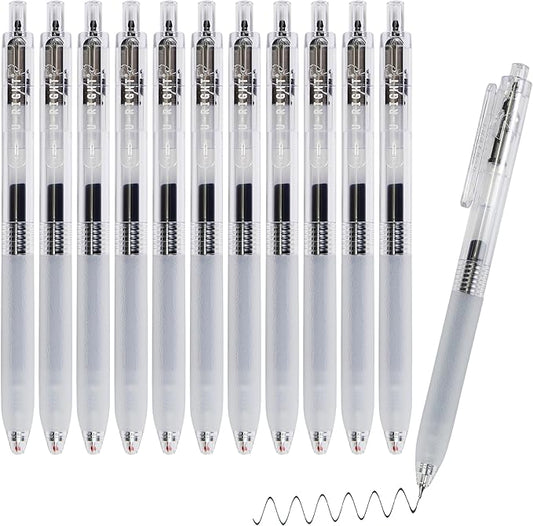 Silent Clicker Medium Point (0.7mm), Black Gel Ink Pens, 12 Count - Home, Office, School, Journaling, Writing, Note-Taking, Teacher Supplies