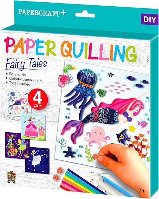 C.S. Kids DIY Quilling Arts & Crafts Gifts Fairy Tales | 3D Paper Quilling Design Kits for Kids, Make Your Own Paper Art (Strips & Tools Included)