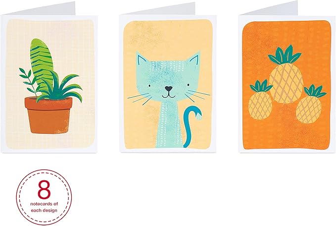 American Greetings Assorted Blank Cards, Cute Animals and Icons (48-Count)