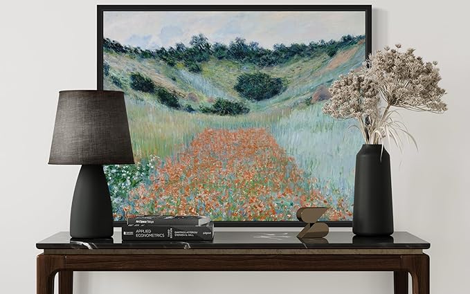 Poppy Field Claude Monet Wall Art Print Poster, Impressionist Painting Wall Art Wall Decor, for Bedroom and Living room Bathroom Decor 115 (Poppy Field, 8 x 10 inches, Black Frame)