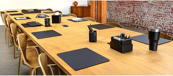Dacasso Black Leatherette 14″ x 11.5 Conference Table Pad (P1035)