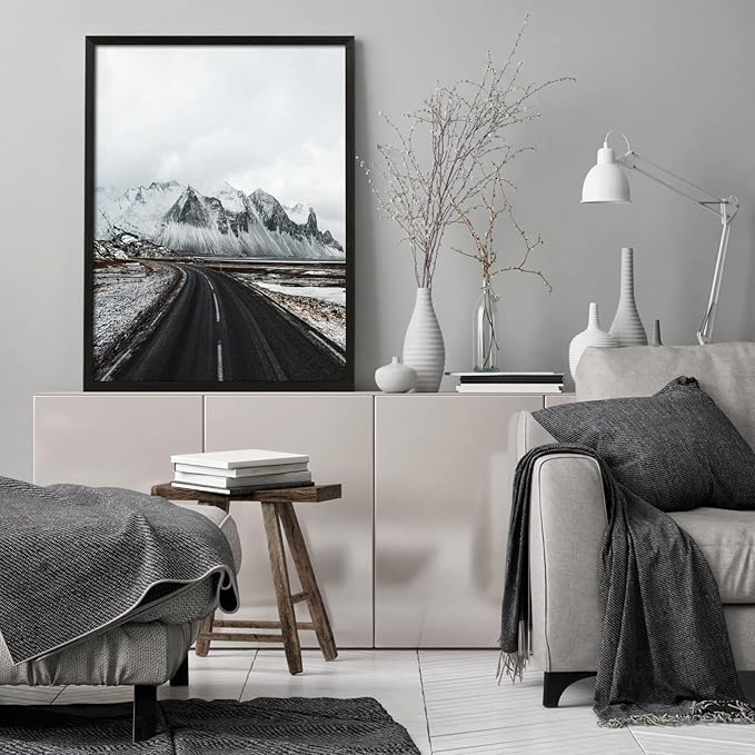 Yaetm 20x24 Black Picture Frame with Mat for 16x20 Set of 4, Solid Wood Gallery Wall Frame for Photos, Posters & Art Prints, Horizontal and Vertical Wall Mount (4 Pack, Anthracite Black)