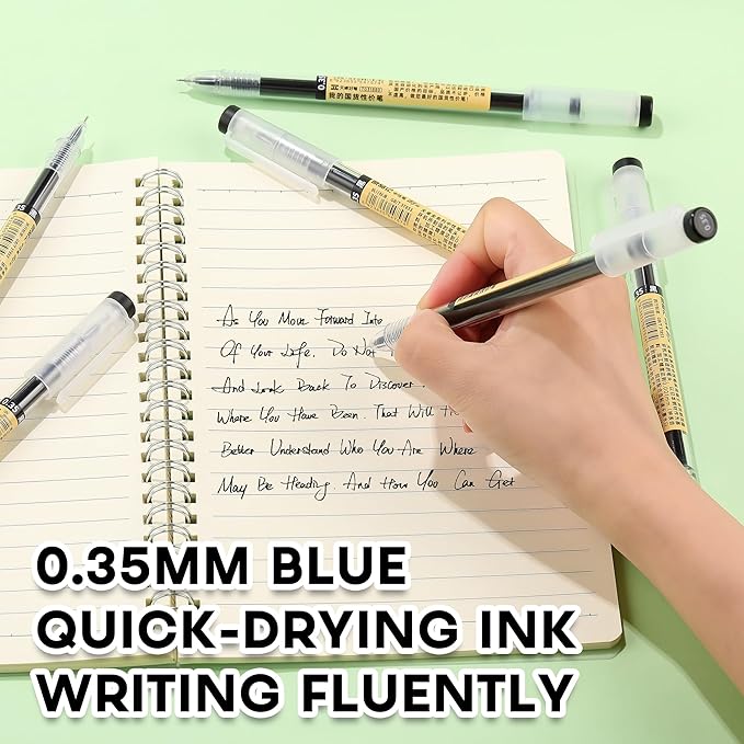 RIANCY Black Gel Ink Pens, 0.35mm Extra Fine Point Tip Smooth Writing Rollerball Pens, Japanese Style No Smudge Ballpoint Pen, Quick Drying for Journaling Office School Stationery Supplies 12pcs