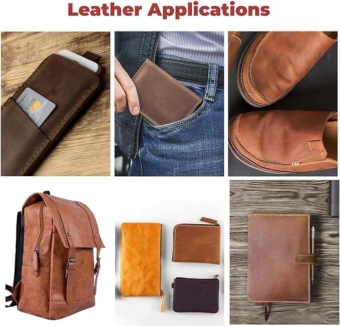 ELW Vegetable Tanned Leather Scraps | 10-15 oz Heavy Duty Weight | Size: 8 LB | Genuine Cowhide Full Grain Leather Remnants for DIY, Crafting, Leatherworking Tooling | Natural Veg Tanned - Heavyweight
