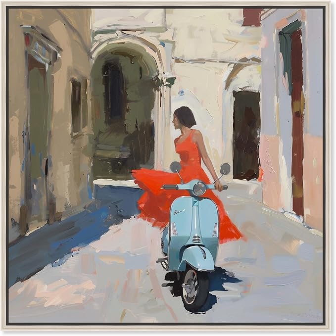 Art Remedy Venice Visits Canvas Classic Landscape Art, Silver Frame, 12" x 12"