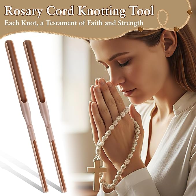 2 Pack Large Rosary Cord Knotting Tool, #7#9 and #36 Dual Head Rosary Making Supplies, Twine Knotting Tool Fits Thicker Cord Sizes, Two Sided Tying Tools for Bead, Jewelry Making, Bracelet