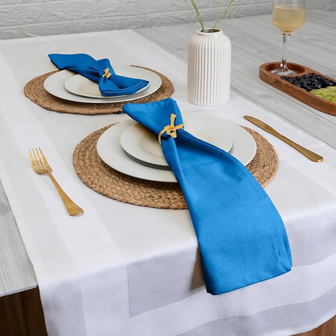 Blue Needles Solid Cloth Napkins Set of 6 Royal Blue 100% Cotton Dinner Napkins 18x18 inches - Soft, Reusable, Absorbent & Washable Linen, Ideal for Christmas Events, Parties & Everyday Use