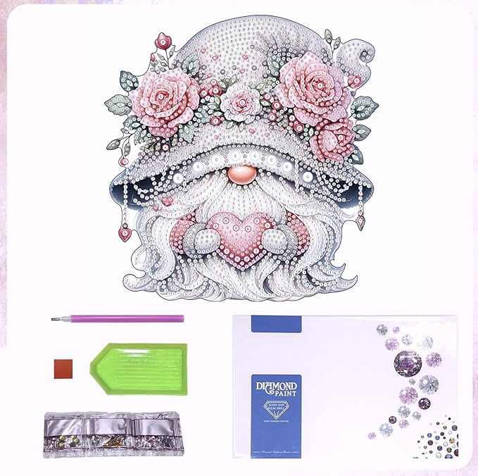 Yanfairy Tabletop Diamond Art Kits for Adults - Gnome Diamond Painting Figurines Ornaments, DIY 5D Diamond Art Statues Diamond Dots Sculpture Special Shaped Paintings with Diamonds Gem Art and Crafts