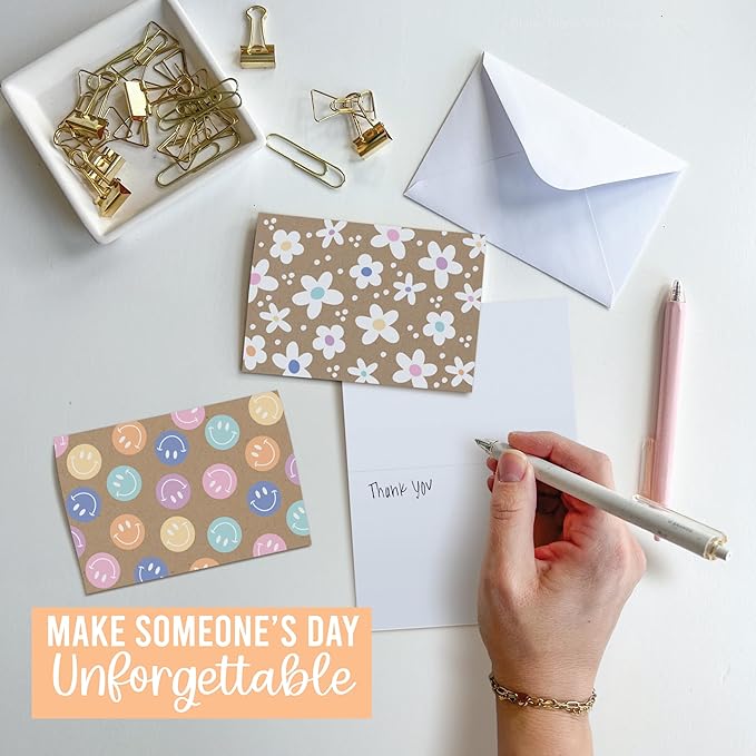 Hadley Designs Blank Cards and Envelopes 4x6 – 24 Greeting Blank Notecards with Envelopes Bulk, Notecards Stationery Card Set, Stationary Note Cards, Rustic Greeting Card Pack, Designed in USA