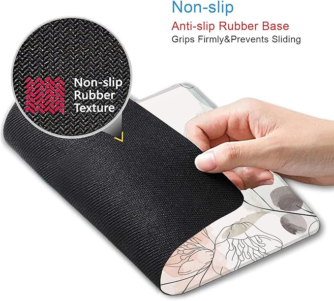 Mouse Pad, Watercolor Boho Florals Mouse Pads for Desk,Waterproof Anti-Slip Rubber Gaming Mouse pad with Stitched Edges for Gaming Office Laptop Computer Men Women