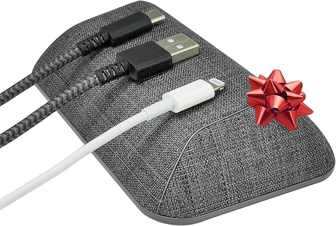 Smartish® Magnetic Cord Holder - Bigger Cable Wrangler Organizer with Magnet Clips for Charger Management on Desktop, Nightstand, or Side Table - Holds 6+ Cables - No. 2 Pencil Gray