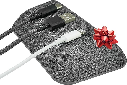 Smartish® Magnetic Cord Holder - Bigger Cable Wrangler Organizer with Magnet Clips for Charger Management on Desktop, Nightstand, or Side Table - Holds 6+ Cables - No. 2 Pencil Gray