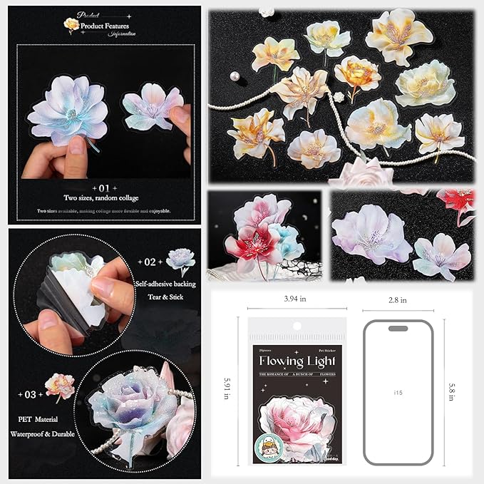 Flower Scrapbook Stickers for Journaling Supplies,120PCS Nature Floral Stickers for Scrapbooking,Junk Journal Supplies,Painting,Notebook,Postcards,Water Bottles(Greenhouse)