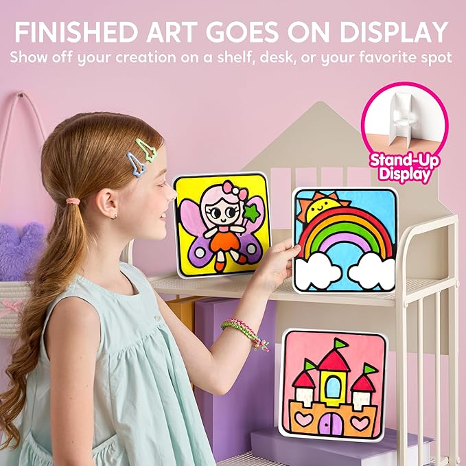Klever Kits Air Dry Clay Painting, Air Clay Kit for Kids, 8 Pre-grooved Filling and Original Designed Boards, Easy Play and Non Toxic Material, Arts and Crafts for Kids Age 4-9 by JOVA