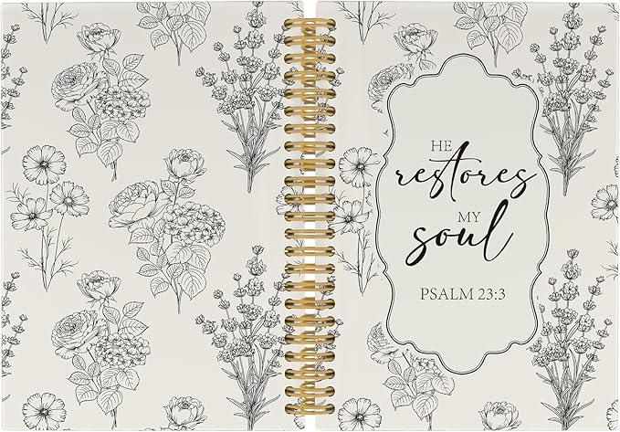 Christian Journal Notebook - Black Bible Verse Religious Scripture Notebooks College Ruled for Work School, Gifts for Women, Office Supplies, Hardcover Spiral Notebook 5.5"x8.3"
