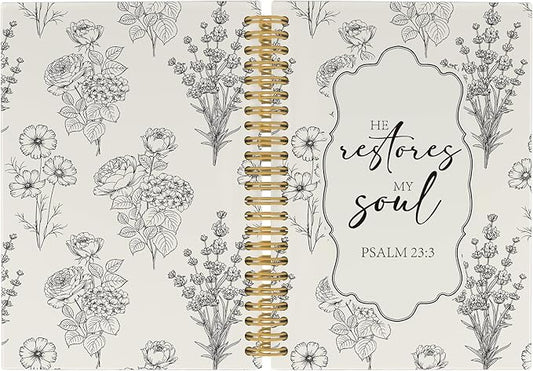 Christian Journal Notebook - Black Bible Verse Religious Scripture Notebooks College Ruled for Work School, Gifts for Women, Office Supplies, Hardcover Spiral Notebook 5.5"x8.3"