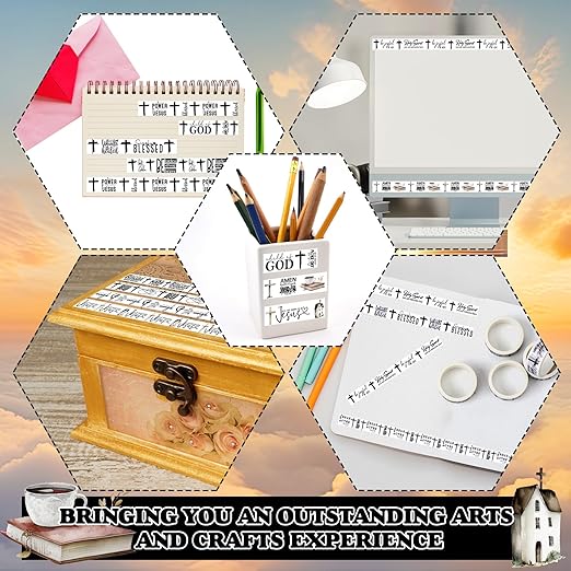 Janlaugh 24 Rolls Christian Washi Tape Gifts Bulk Religious Inspirational Scripture Supplies Bible Verse Tape for Bible Study Journaling Crafting Christmas Stocking Stuffers Gift(Simplicity)