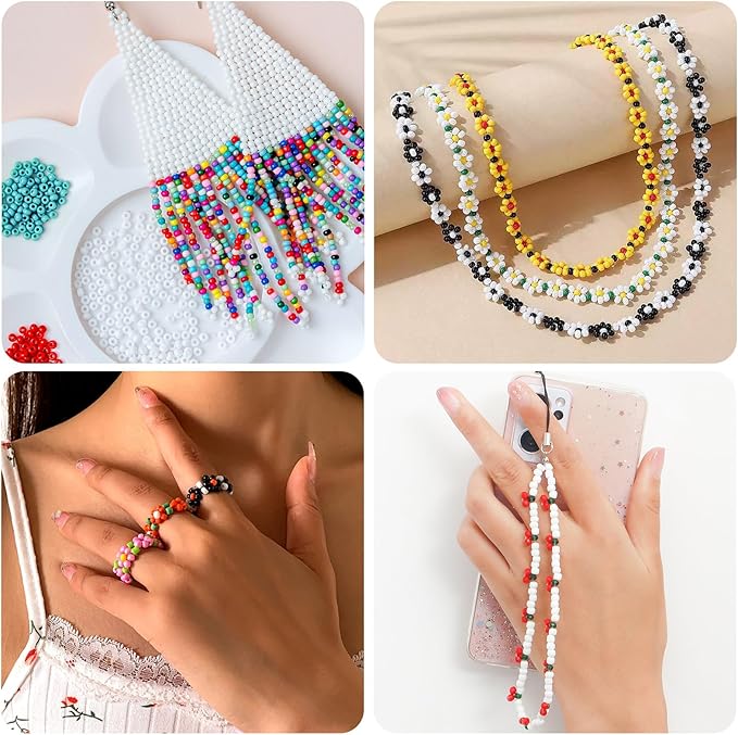 3mm Seed Beads Uniform, 39 Colors 8200pcs Small Beads for Jewelry Making, Friendship Bracelet Bead for Girls Adults