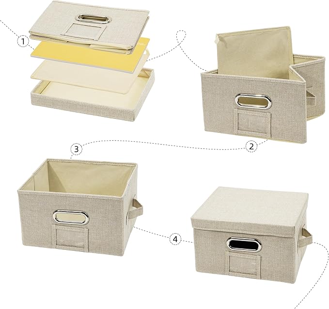 Greeting Card Organizer and Storage Box with 20 Pcs Adjustable Dividers, Storing Cards with 84 Pcs Labels Perfect for Storing Greeting Cards, Envelopes, Photos 2 Pack Beige