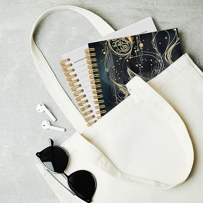 Cat Journal Notebook - Mystical Golden Kitty Aesthetic Notebooks College Ruled for Work School, Cats Mom Lady Gifts for Lovers Women, Cat Office Supplies, Hardcover Spiral Notebook 5.5"x8.3"