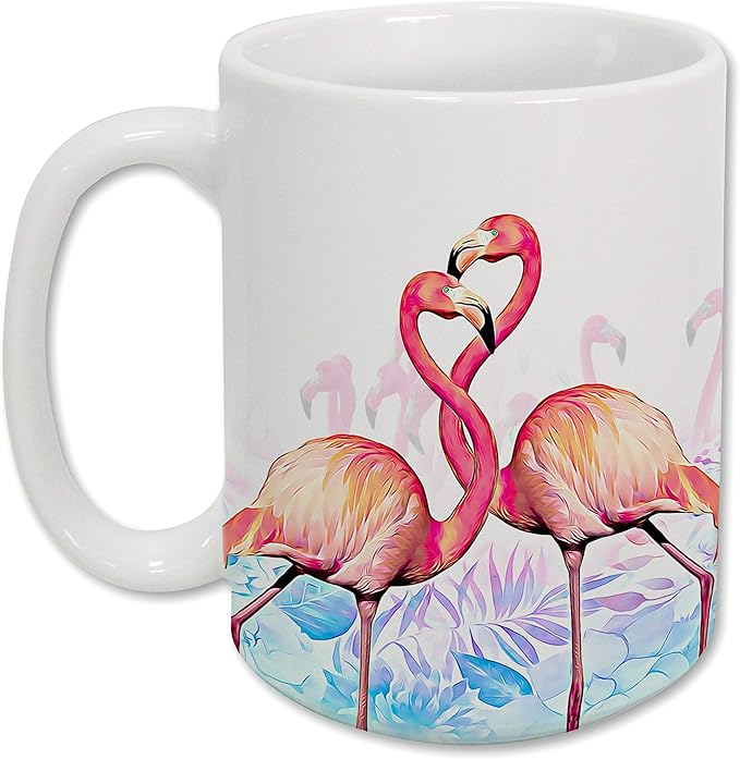 Sweet Gisele | Flamingo Mug | Ceramic Coffee Cup | Rich and Vibrant Colors | Perfect Holiday Gift | Dishwasher & Microwave Safe | Great Novelty Item Animal Mugs | 15 Fl. Oz