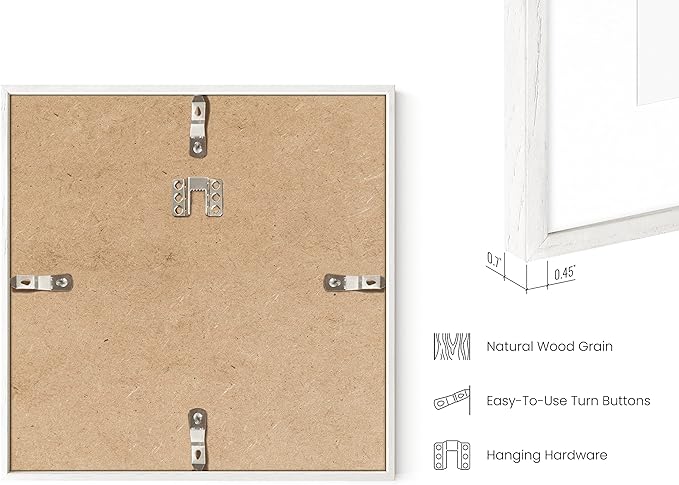 HAUS AND HUES White Square Frames Set of 3-8x8