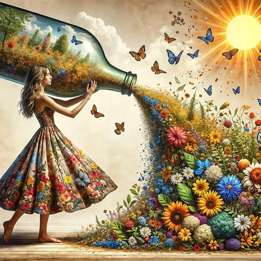 Sunflower Butterfly Sun Diamond Painting Kits for Adults, 5D Diamond Art Kits for Adults Beginners, DIY Full Round Drill Diamond Dot Painting Gem Art Kits for Adult, Home Wall Decor 13.8x13.8 Inch