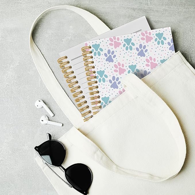 Dog Paw Themed Journal Notebook - Cute Dog Animals Pet Paws Notebooks College Ruled for Work School, Gifts for Dog Lovers Dog Mom, Office Supplies, Hardcover Spiral Notebook 5.5"x8.3"