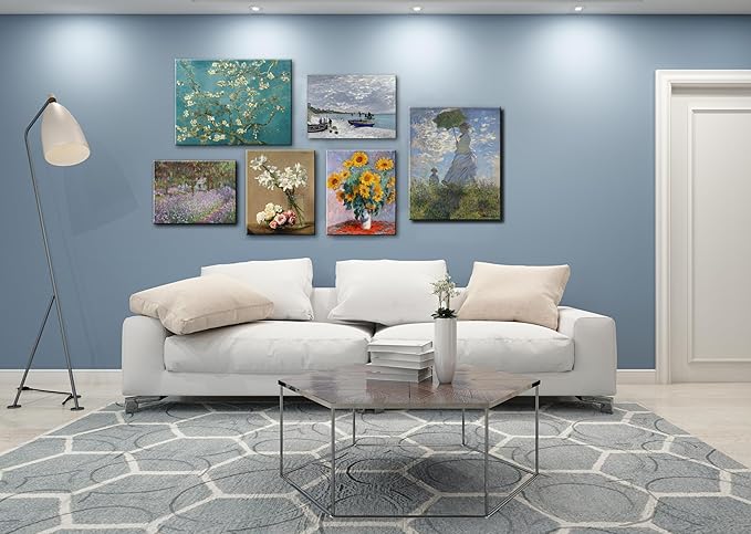 Irises in Monet's Garden, 1900 by Claude Monet Canvas Wall Art Decor Framed Famous Painting Print for Bathroom Bedroom Wall Decoration 24"x36"