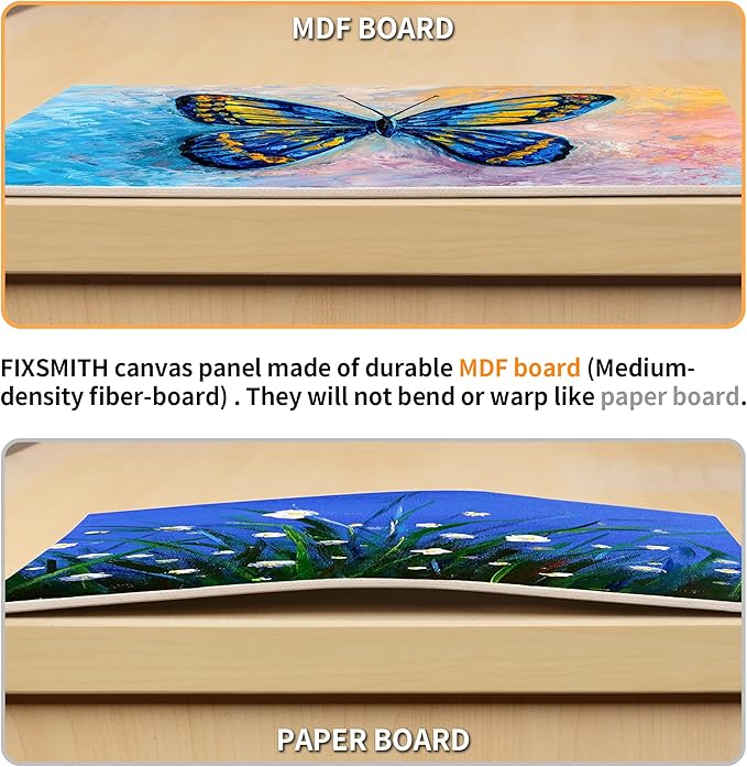 FIXSMITH Canvas Boards for Painting 6x8 Inch, Super Value 14 Pack Paint Canvases, White Blank Canvas Panels, 100% Cotton Primed Canvas Boards for Painting Art Supplies