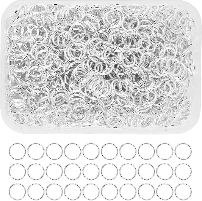 Mandala Crafts Assorted Silver Color Jump Rings Jewelry Findings Metal O Rings for Jewelry Making Supplies - 700 8mm Small Open Jump Rings Kit for Necklace Earring