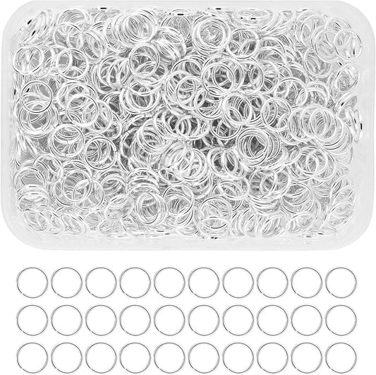 Mandala Crafts Assorted Silver Color Jump Rings Jewelry Findings Metal O Rings for Jewelry Making Supplies - 400 9mm Small Open Jump Rings Kit for Necklace Earring