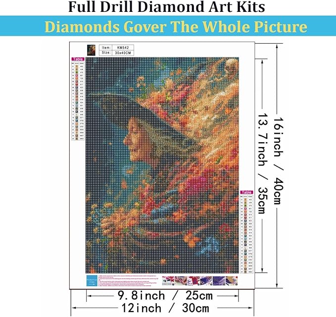 Mosaflare 5D Diamond Painting Kits for Adults, Old Woman Diamond Art for Beginners, DIY Full Round Drill Paint by Diamonds Dot Gem Art for Adults, Home Wall Decor 12x16 Inch