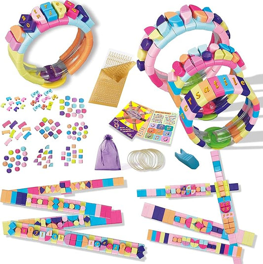 BOLVISEP Friendship Bracelet Making Kit for Girls, DIY Art & Crafts Kits for Kids, Rubber Band Bracelet Kit with Charm & Stickers, Birthday Gift for Ages 6, 7, 8, 9, 10, 11, 12 Years Old (308PCS)