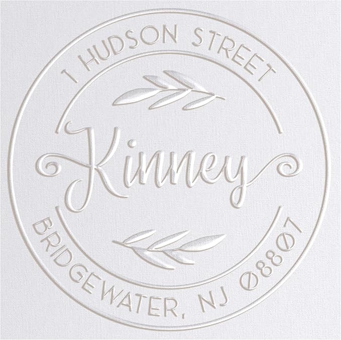 Address Embosser Seal Round Custom Monogram Embosser, Personalized Embossing Seal, Personalized Stamp, Hand Desk Embosser. for Office 1.65 inch (Seal 4)