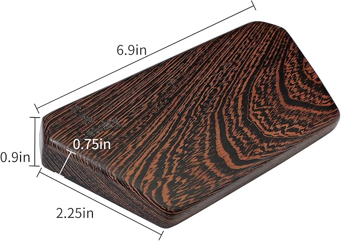 Wooden Keyboard Wrist Rest and Mouse Pad - Solid Wood Palm Guard for Keyboard and Mouse - Wenge, 6.9in