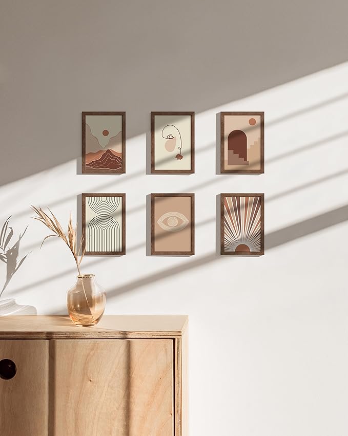 HAUS AND HUES 4x6 Walnut Oak Wood Photo Frame Set of 25 - Mini Picture Frames Bulk Gallery Set - Premium Bulk Picture Frames 4x6 for Stylish Photo Gallery Wall Frame Set