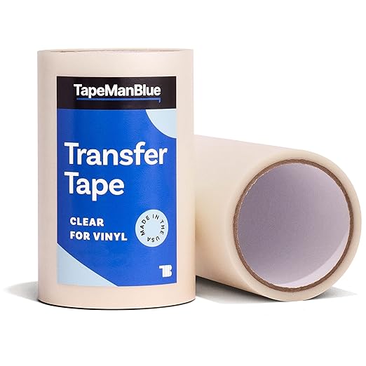 TapeManBlue Clear Transfer Tape for Vinyl - 6 inch Roll, Made in USA, Vinyl Transfer Tape with Medium to High Tack Adhesive for Crafts, Decals & Stickers (6 inch x 100 feet)