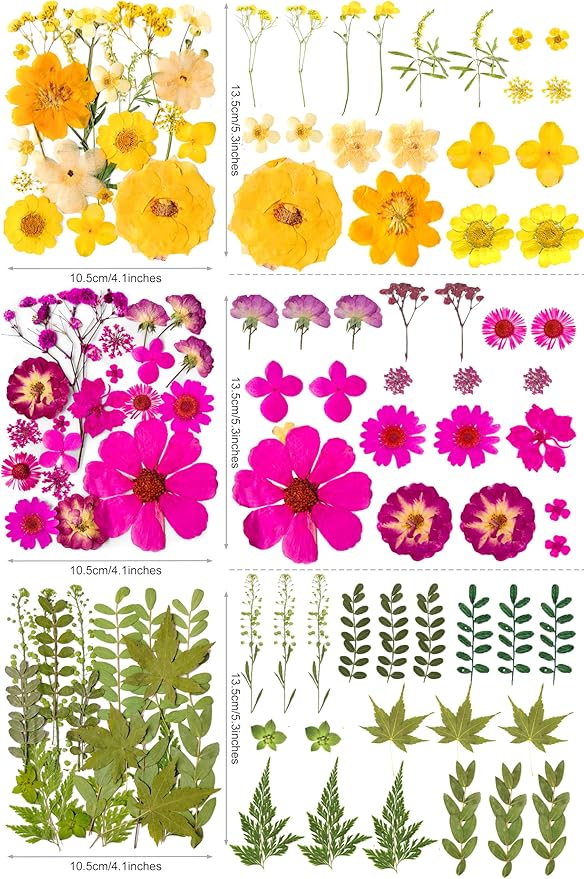320PCS Dried Pressed Flowers Bulk for Resin, YouthBro Real Natural Pressing Flowers with Two Sheets Butterfly Stikers for Mold DIY Art Crafts,Home Décor,Cherish