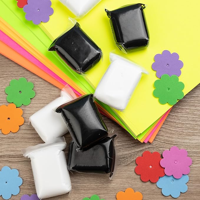 Black Air Dry Clay for Kids - 36 Individually Bagged Airdry Clay for Arts & Crafts - Soft, Squishy Cosplay Foam Slim Clay for Home & School - Moldable, No-Mess Air Dry Modeling Clay