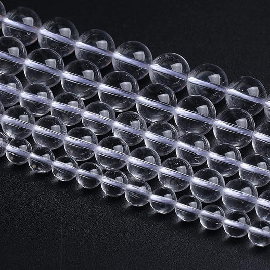 6MM 60PCS Natural Clear White Crystal Quartz Gemstone 3A Grade Round Loose Beads for Jewelry Making DIY Bracelet 1 Strand 15''