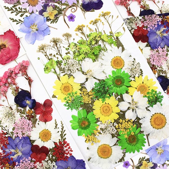 84 Pcs Green Dried Pressed Flowers Real Natural Leave for DIY Resin Molds Candle Jewelry Nail Crafts Gifts