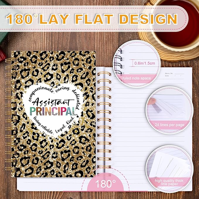 Assistant Principal Spiral Notebook Journal Assistant Principal Appreciation Gifts for Women Men, Thank You School Teacher Appreciation Gifts, Leopard Print Spiral Notebook 5.5x8.3 Inch