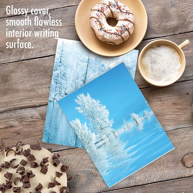 The Best Card Company - Box of 10 All Occasion Cards Blank (4 x 5.12 Inch) - Scenic Landscape Cards Assorted - Tree-flections AM6134OCB-B1x10-NB